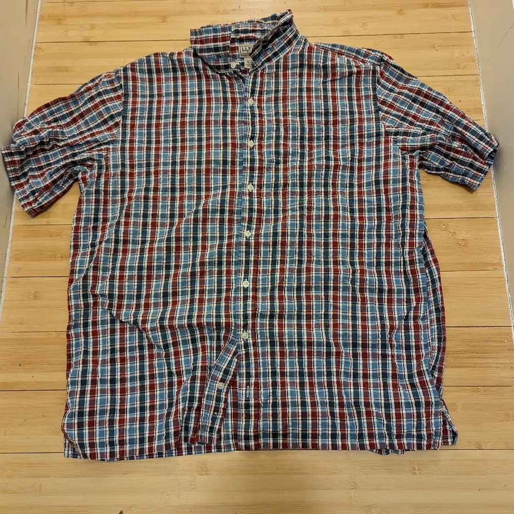 Men's XL Tall gingham shirt, LL Bean